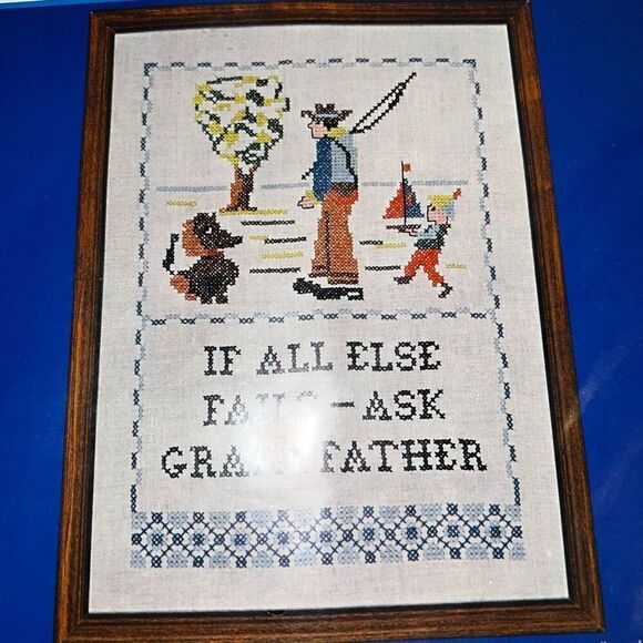 Vtg Needles 'N Hoops "Grandfather Sampler" Cross Stitch Kit #177 11"x17" NOS - Picture 3 of 7
